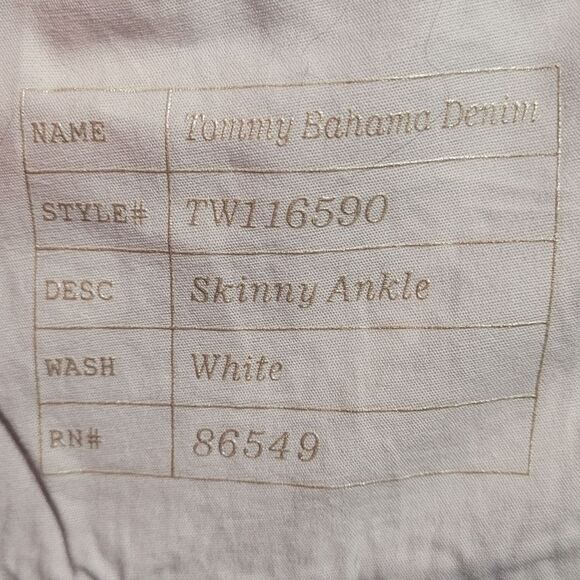 TOMMY BAHAMA Jeans, 33, Skinny Ankle, Floral/Bogart Blooms Print, Zip, Pockets - Picture 13 of 14